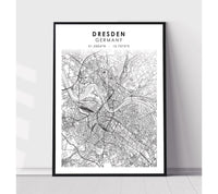 
              Dresden, Germany Scandinavian Style Map Print 
            