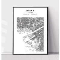 Osaka, Japan Scandinavian Style Map Print 