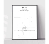 
              Agra, Kansas Scandinavian Map Print 
            