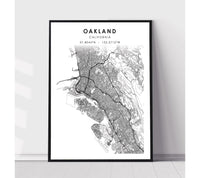 
              Oakland, California Scandinavian Map Print 
            