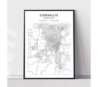 
              Corvallis, Oregon Scandinavian Map Print 
            