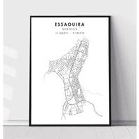 Essaouira, Morocco Scandinavian Style Map Print 