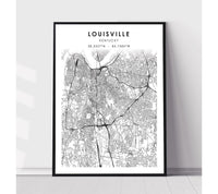 
              Louisville, Kentucky Scandinavian Map Print 
            