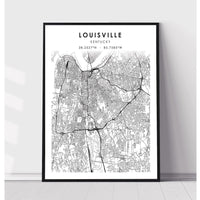 Louisville, Kentucky Scandinavian Map Print 