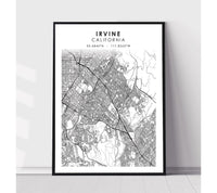 
              Irvine, California Scandinavian Map Print 
            