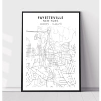 Fayetteville, New York Scandinavian Map Print 