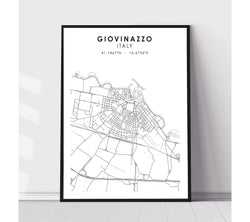 Giovinazzo, Italy Scandinavian Style Map Print 