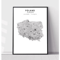 Poland Scandinavian Style Map Print 