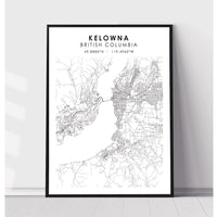 Kelowna, British Columbia Scandinavian Style Map Print 
