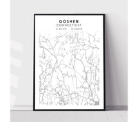 
              Goshen, Connecticut Scandinavian Map Print 
            