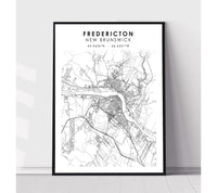 
              Fredericton, New Brunswick Scandinavian Style Map Print
            