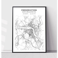 Fredericton, New Brunswick Scandinavian Style Map Print