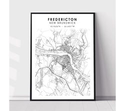 Fredericton, New Brunswick Scandinavian Style Map Print