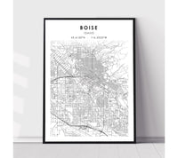 
              Boise, Idaho Scandinavian Map Print 
            