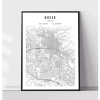 Boise, Idaho Scandinavian Map Print 