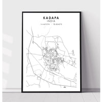 KADAPA, INDIA Scandinavian Style Map Print 