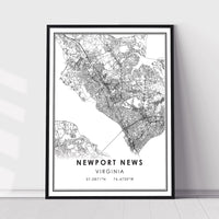 
              Newport News, Virginia Modern Map Print 
            
