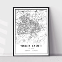 Vitoria-Gasteiz, Spain Modern Style Map Print 
