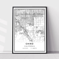 Chino, California Modern Map Print 