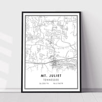 
              Mt. Juliet, Tennessee Modern Map Print
            