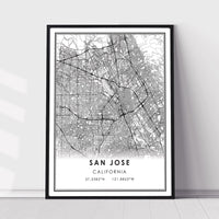 San Jose, California Modern Map Print 