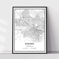 
              Eugene, Oregon Modern Map Print 
            