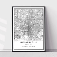 
              Indianapolis, Indiana Modern Style Map Print 
            