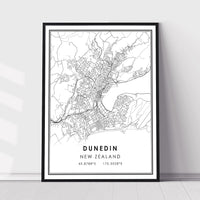 
              Dunedin, New Zealand Modern Style Map Print 
            