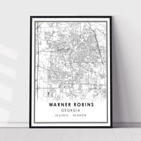 
              Warner Robins, Georgia Modern Map Print 
            