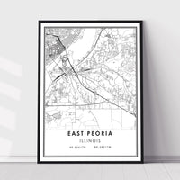 
              East Peoria, Illinois Modern Map Print 
            
