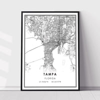 Tampa, Florida Modern Map Print 