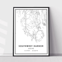 
              Southwest Harbor, Maine Modern Map Print 
            