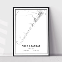 
              Port Aransas, Texas Modern Map Print 
            