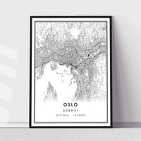 
              Oslo, Norway Modern Style Map Print 
            
