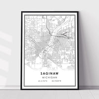 
              Saginaw, Michigan Modern Map Print 
            