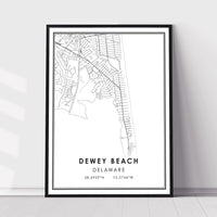 Dewey Beach, Delaware Modern Map Print 