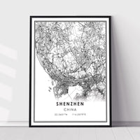 Shenzhen, China Modern Style Map Print 