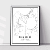 
              Glen Arbor, Michigan Modern Map Print 
            