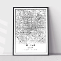 
              Beijing, China Modern Style Map Print 
            