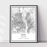 
              Kyiv, Ukraine Modern Style Map Print 
            