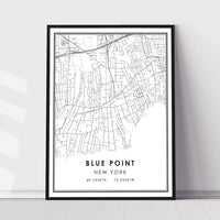 
              Blue Point, New York Modern Map Print 
            
