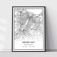 Green Bay, Wisconsin Modern Map Print 