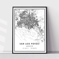 
              San Luis Potosi, Mexico Modern Style Map Print 
            