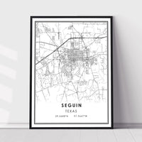 
              Seguin, Texas Modern Map Print 
            