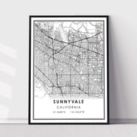 
              Sunnyvale, California Modern Map Print
            