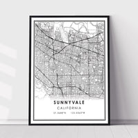 Sunnyvale, California Modern Map Print