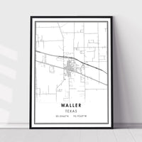 
              Waller, Texas Modern Map Print 
            