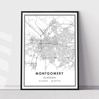 
              Montgomery, Alabama Modern Map Print
            