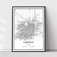 
              Lubbock, Texas Modern Map Print 
            