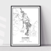 
              Cairns, Australia Modern Style Map Print 
            